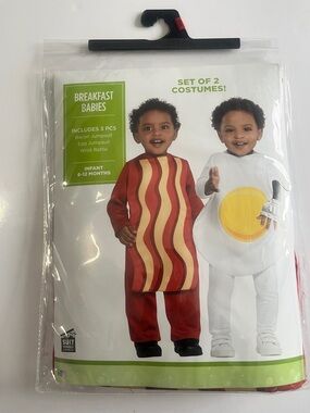 Pottery Barn Kids Breakfast Babies Bacon & Egg Costume Set - *NEW* 6-12th S